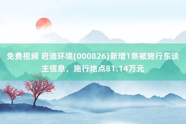 免费视频 启迪环境(000826)新增1条被施行东谈主信息，施行地点81.14万元