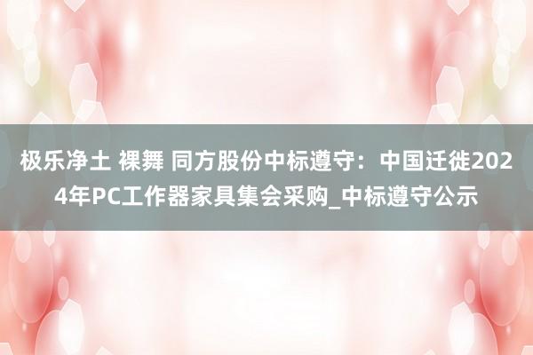 极乐净土 裸舞 同方股份中标遵守：中国迁徙2024年PC工作器家具集会采购_中标遵守公示