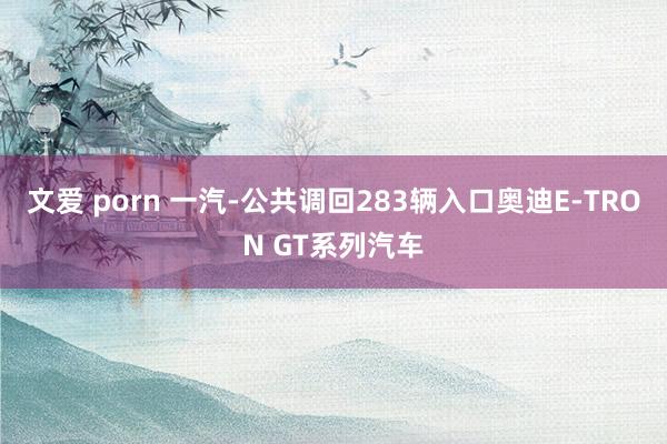 文爱 porn 一汽-公共调回283辆入口奥迪E-TRON GT系列汽车