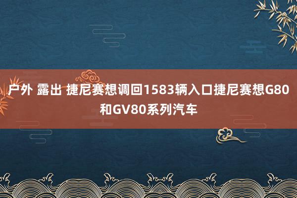 户外 露出 捷尼赛想调回1583辆入口捷尼赛想G80和GV80系列汽车