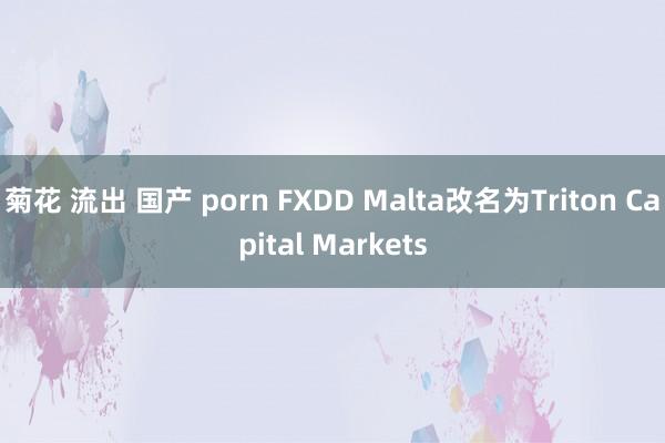 菊花 流出 国产 porn FXDD Malta改名为Triton Capital Markets