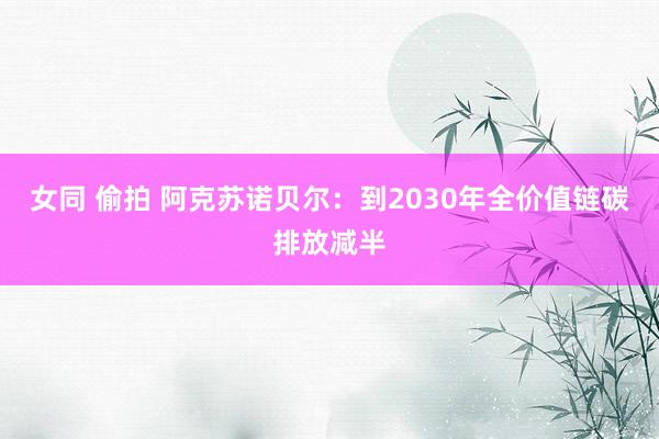 女同 偷拍 阿克苏诺贝尔：到2030年全价值链碳排放减半