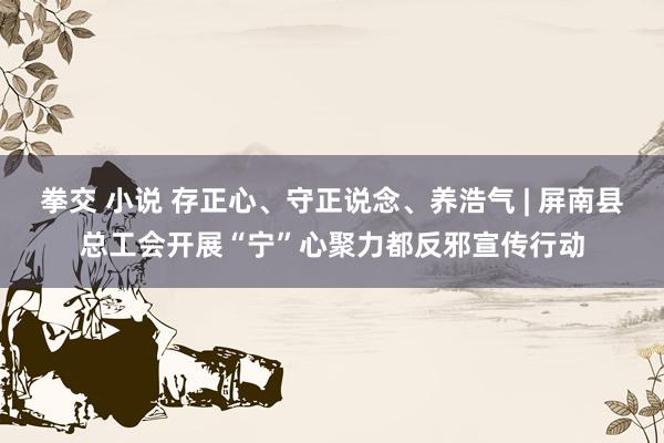 拳交 小说 存正心、守正说念、养浩气 | 屏南县总工会开展“宁”心聚力都反邪宣传行动