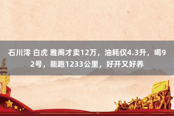 石川澪 白虎 雅阁才卖12万，油耗仅4.3升，喝92号，能跑1233公里，好开又好养