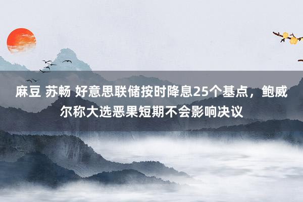 麻豆 苏畅 好意思联储按时降息25个基点，鲍威尔称大选恶果短期不会影响决议