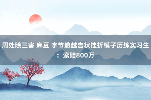 周处除三害 麻豆 字节逾越告状挫折模子历练实习生：索赔800万