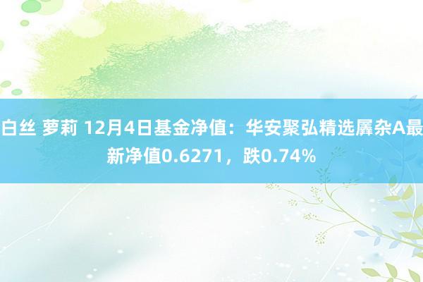 白丝 萝莉 12月4日基金净值：华安聚弘精选羼杂A最新净值0.6271，跌0.74%