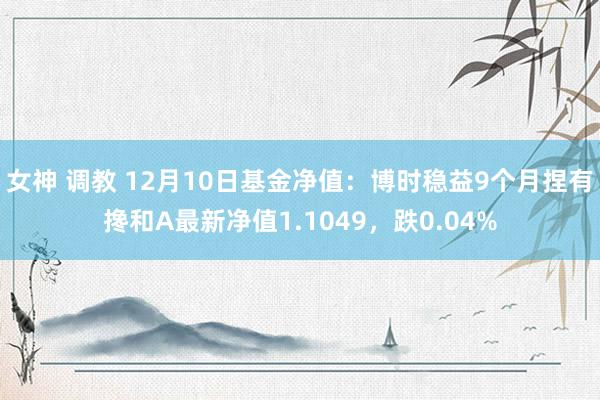 女神 调教 12月10日基金净值：博时稳益9个月捏有搀和A最新净值1.1049，跌0.04%