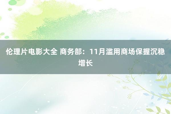 伦理片电影大全 商务部：11月滥用商场保握沉稳增长