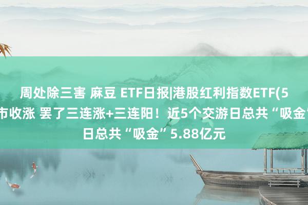 周处除三害 麻豆 ETF日报|港股红利指数ETF(513630)逆市收涨 罢了三连涨+三连阳！近5个交游日总共“吸金”5.88亿元