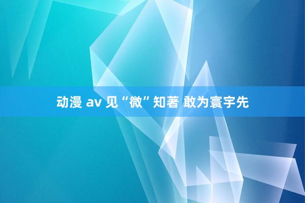 动漫 av 见“微”知著 敢为寰宇先