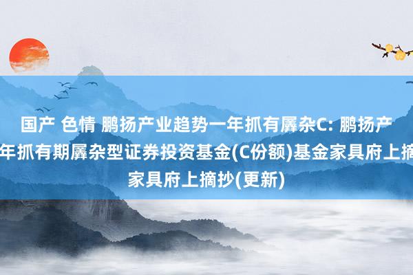 国产 色情 鹏扬产业趋势一年抓有羼杂C: 鹏扬产业趋势一年抓有期羼杂型证券投资基金(C份额)基金家具府上摘抄(更新)